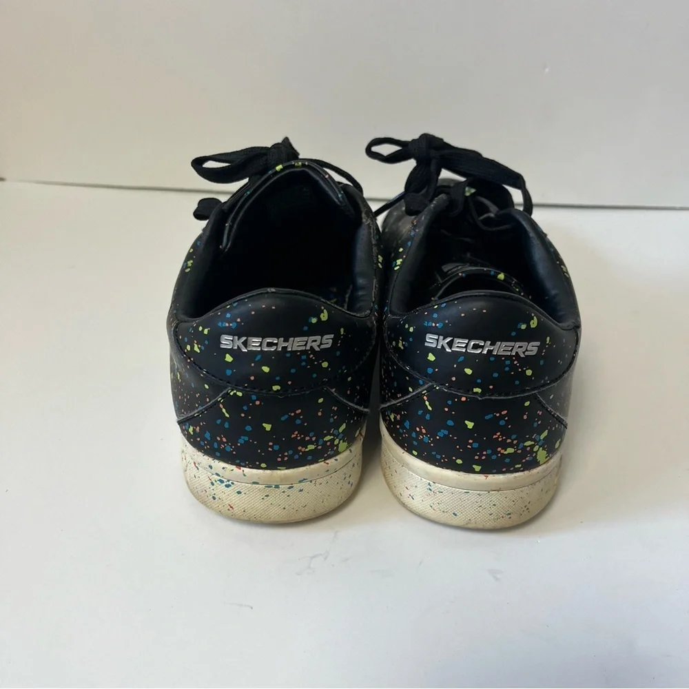 Skechers The Painter Lace Up Sneaker Black Splatter‎ Women's 11